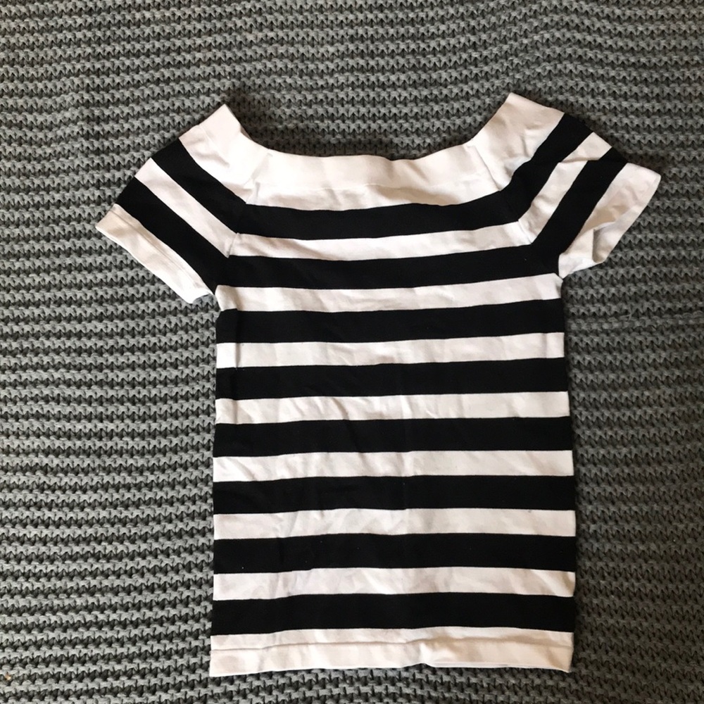Off the shoulder striped top
